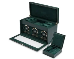 Wolf British Racing Triple Watch Winder with storage Green< Zegarki Męskie