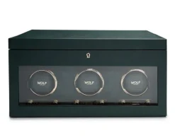 Wolf British Racing Triple Watch Winder with storage Green< Zegarki Męskie