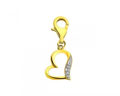 Apart Zawieszka charms z żółtego złota z diamentami - serce - 0,006 ct - próba 585< Charms Z Diamentami