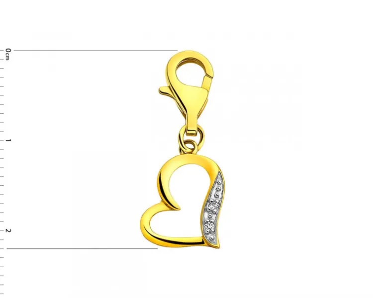 Apart Zawieszka charms z żółtego złota z diamentami - serce - 0,006 ct - próba 375< Charms Z Diamentami