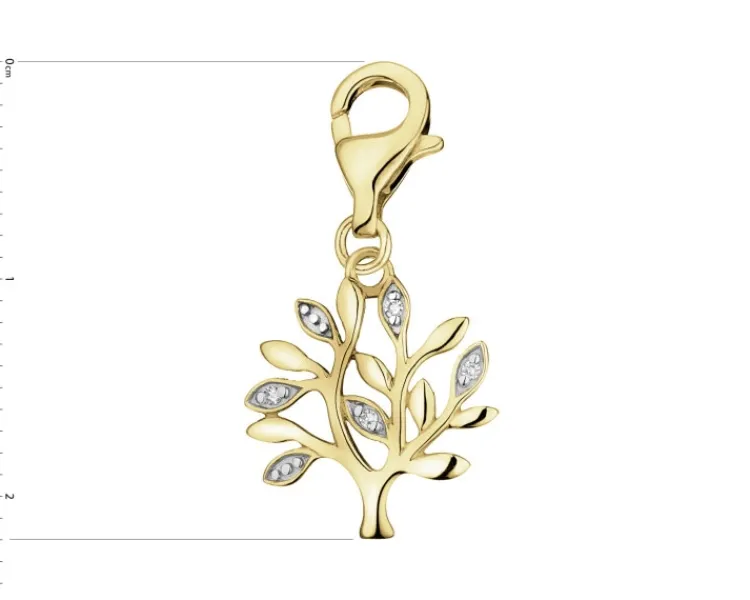Apart Zawieszka charms z żółtego złota z diamentami - drzewko - 0,01 ct - próba 375< Wszystkie
