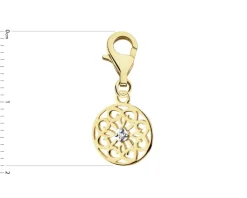 Apart Zawieszka charms z żółtego złota z diamentem - rozeta - 0,005 ct - próba 375< Charms Z Diamentami