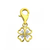 Apart Zawieszka charms z żółtego złota z diamentami - koniczyna - 0,02 ct - próba 585< Charms Z Diamentami