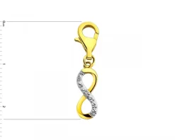 Online Apart Zawieszka charms z żółtego złota z diamentem - nieskończoność - 0,004 ct - próba 375