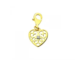 Apart Zawieszka charms z żółtego złota z brylantem - serce - 0,008 ct - próba 375< Charms Z Diamentami