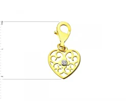 Apart Zawieszka charms z żółtego złota z brylantem - serce - 0,008 ct - próba 375< Charms Z Diamentami