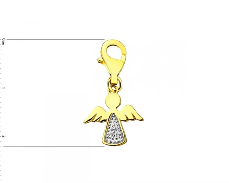 Sale Apart Zawieszka charms z żółtego złota z diamentami - aniołek - 0,01 ct - próba 375