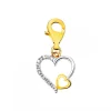 Hot Apart Zawieszka charms z żółtego złota z diamentami - serca - 0,01 ct - próba 375