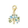 Apart Zawieszka charms z żółtego złota z diamentami, peridotami i topazami - drzewko - próba 375