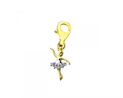 Best Apart Zawieszka charms z żółtego złota z diamentami - baletnica - 0,01 ct - próba 375