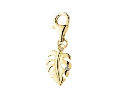 Online Apart Zawieszka charms z żółtego złota z diamentem - monstera - 0,005 ct - próba 375