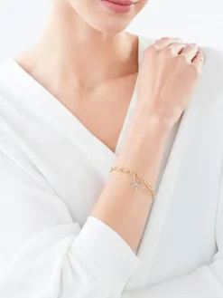 Clearance Apart Zawieszka charms z żółtego złota z diamentem i topazami - ważka - próba 375