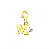 Clearance Apart Zawieszka charms z żółtego złota z diamentem - litera M, serce - 0,004 ct - próba 375