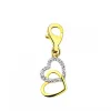 Discount Apart Zawieszka charms z żółtego złota z diamentem - serca - 0,003 ct - próba 375