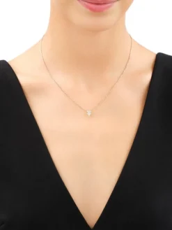 Apart Zawieszka i kolczyki z żółtego złota z diamentami  - komplet - koniczyny - 0,03 ct - próba 375< Wszystkie