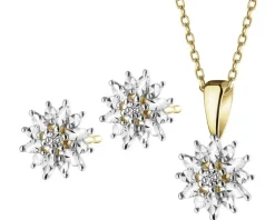 Apart Zawieszka i kolczyki z żółtego złota z diamentami - komplet - 0,01 ct - próba 375< Wszystkie