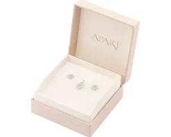 Apart Zawieszka i kolczyki z żółtego złota z diamentami - komplet - 0,01 ct - próba 375< Wszystkie