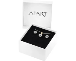 Apart Zawieszka i kolczyki z żółtego złota z diamentami - komplet - 0,01 ct - próba 375< Wszystkie
