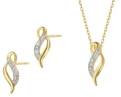 Apart Zawieszka i kolczyki z żółtego złota z diamentami - komplet - 0,01 ct - próba 375< Wszystkie