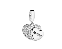 Outlet Apart Zawieszka srebrna beads - serce, mama