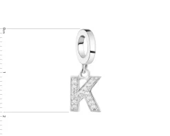 Apart Zawieszka srebrna beads - litera K< Beads