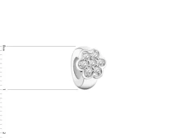 Best Apart Zawieszka srebrna beads z cyrkoniami - stoper - kwiatek