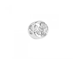 Apart Zawieszka srebrna beads z cyrkoniami - love, serce