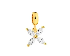 Apart Zawieszka srebrna beads z cyrkoniami - kwiat< Beads