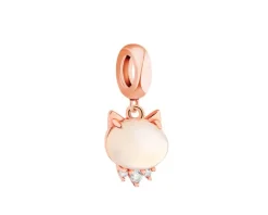Discount Apart Zawieszka srebrna beads z chalcedonem i cyrkoniami - kot