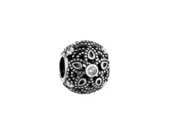 Apart Zawieszka srebrna beads z cyrkoniami - kwiat< Beads