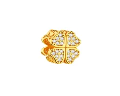 Online Apart Zawieszka srebrna beads z cyrkoniami - koniczyna
