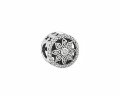 New Apart Zawieszka srebrna beads z cyrkoniami - kwiat