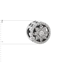 New Apart Zawieszka srebrna beads z cyrkoniami - kwiat