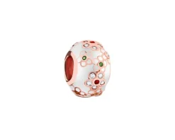 Apart Zawieszka srebrna beads z cyrkoniami i emalią - kwiaty< Beads