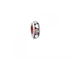 Online Apart Zawieszka srebrna beads z cyrkoniami - stoper - serce