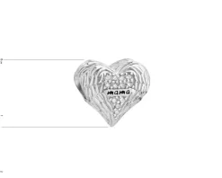Best Apart Zawieszka srebrna beads z cyrkoniami i emalią - mama, serce