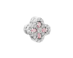 Discount Apart Zawieszka srebrna beads z cyrkoniami - kwiat