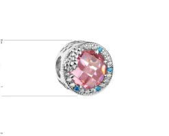 Apart Zawieszka srebrna beads z cyrkoniami - kwiaty