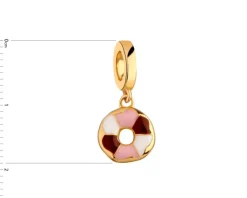 Clearance Apart Zawieszka srebrna beads z emalią - donut