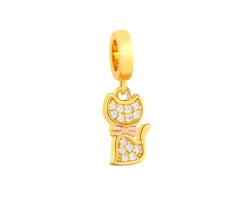 Best Apart Zawieszka srebrna beads z cyrkoniami - kot