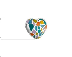 Apart Zawieszka srebrna beads z emalią - serce< Beads