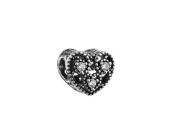 Sale Apart Zawieszka srebrna beads z cyrkoniami - serce