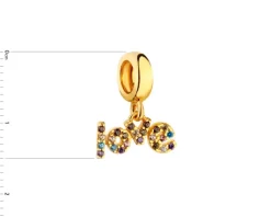 Clearance Apart Zawieszka srebrna beads z cyrkoniami - love