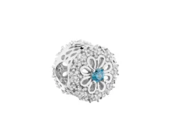 Apart Zawieszka srebrna beads z cyrkoniami - kwiat< Wszystkie