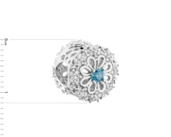 Apart Zawieszka srebrna beads z cyrkoniami - kwiat< Wszystkie