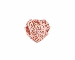 Apart Zawieszka srebrna beads z cyrkoniami - serce< Wszystkie