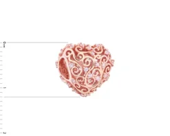 Apart Zawieszka srebrna beads z cyrkoniami - serce< Wszystkie