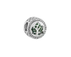 Apart Zawieszka srebrna beads z cyrkoniami - liść< Beads