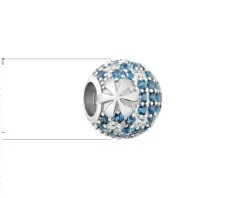 Apart Zawieszka srebrna beads z cyrkoniami - kwiaty< Beads