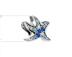 Discount Apart Zawieszka srebrna beads z cyrkoniami - rozgwiazda